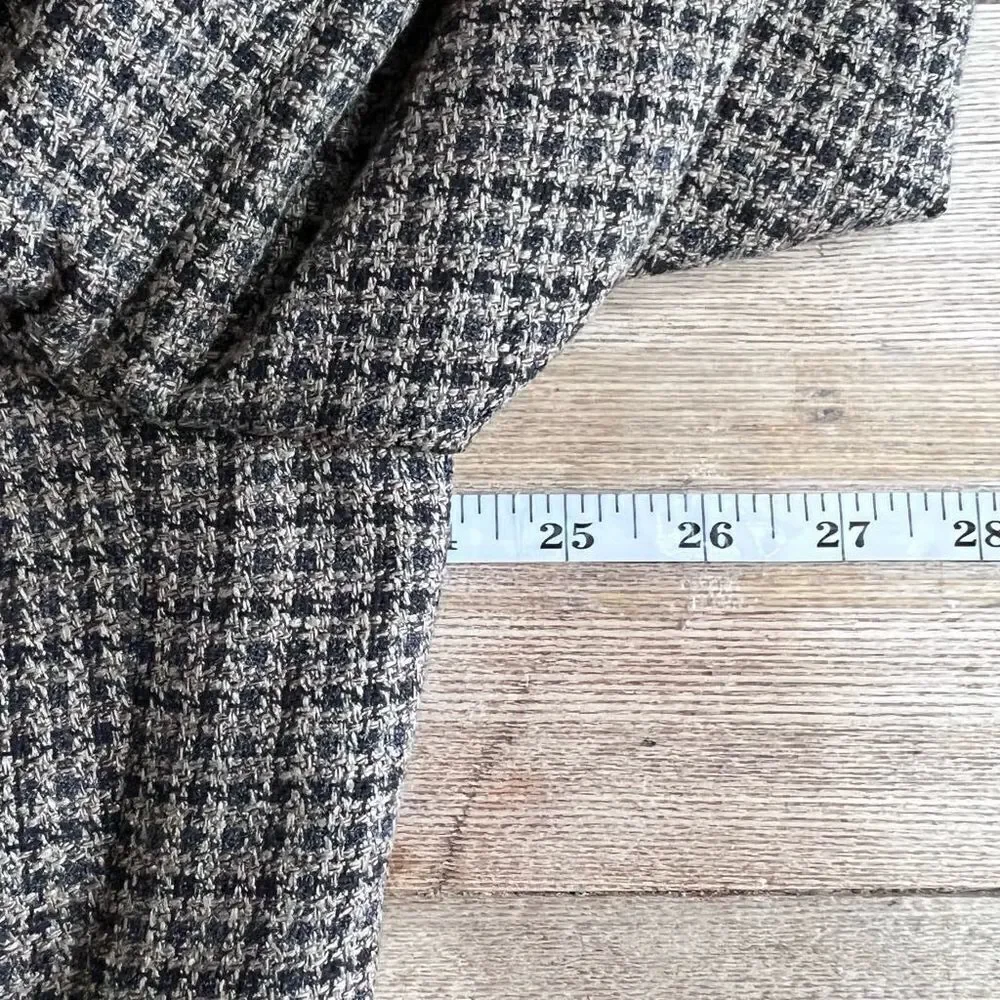 Vintage Vito Rufolo Silk Wool Sport Coat Blazer size 43E brown herringbone plaid